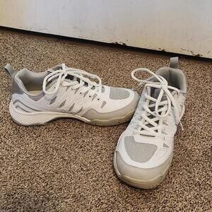 White and Gray Athletic Pickleball Sneakers